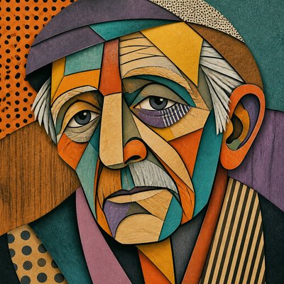 close-up portrait of an elderly person with expressive weathered features