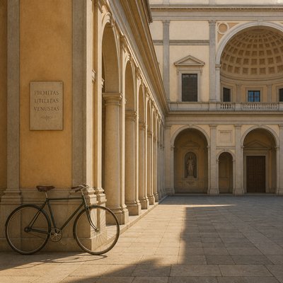 bicyle resting against a wall — Renaissance Architecture