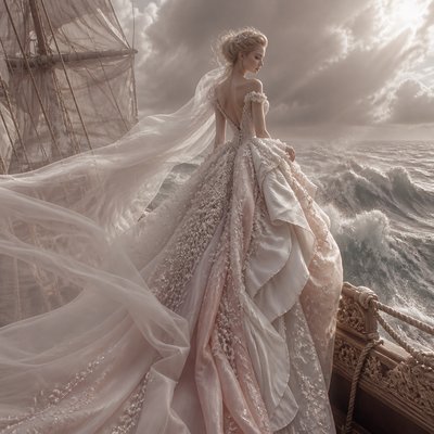 sailing ship on a stormy sea