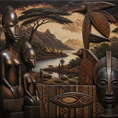 wide landscape with natural scenery — Ivorian Art Style