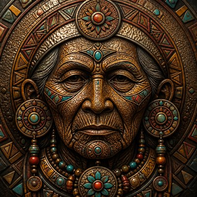 close-up portrait of an elderly person with expressive weathered features