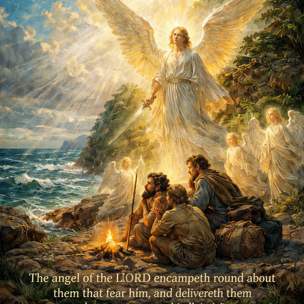 “The angel of the LORD encampeth round about them that fear him, and delivereth them.” (Psalms 34:7, KJV)