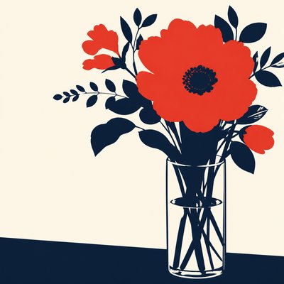 bouquet of flowers in a glass vase
