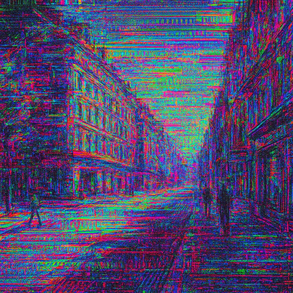 Digital Glitch Abstract Art Style Style Transfer Example