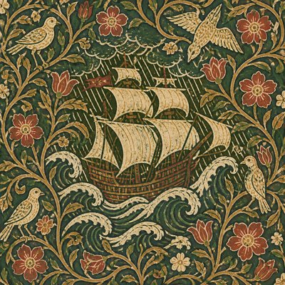 sailing ship on a stormy sea