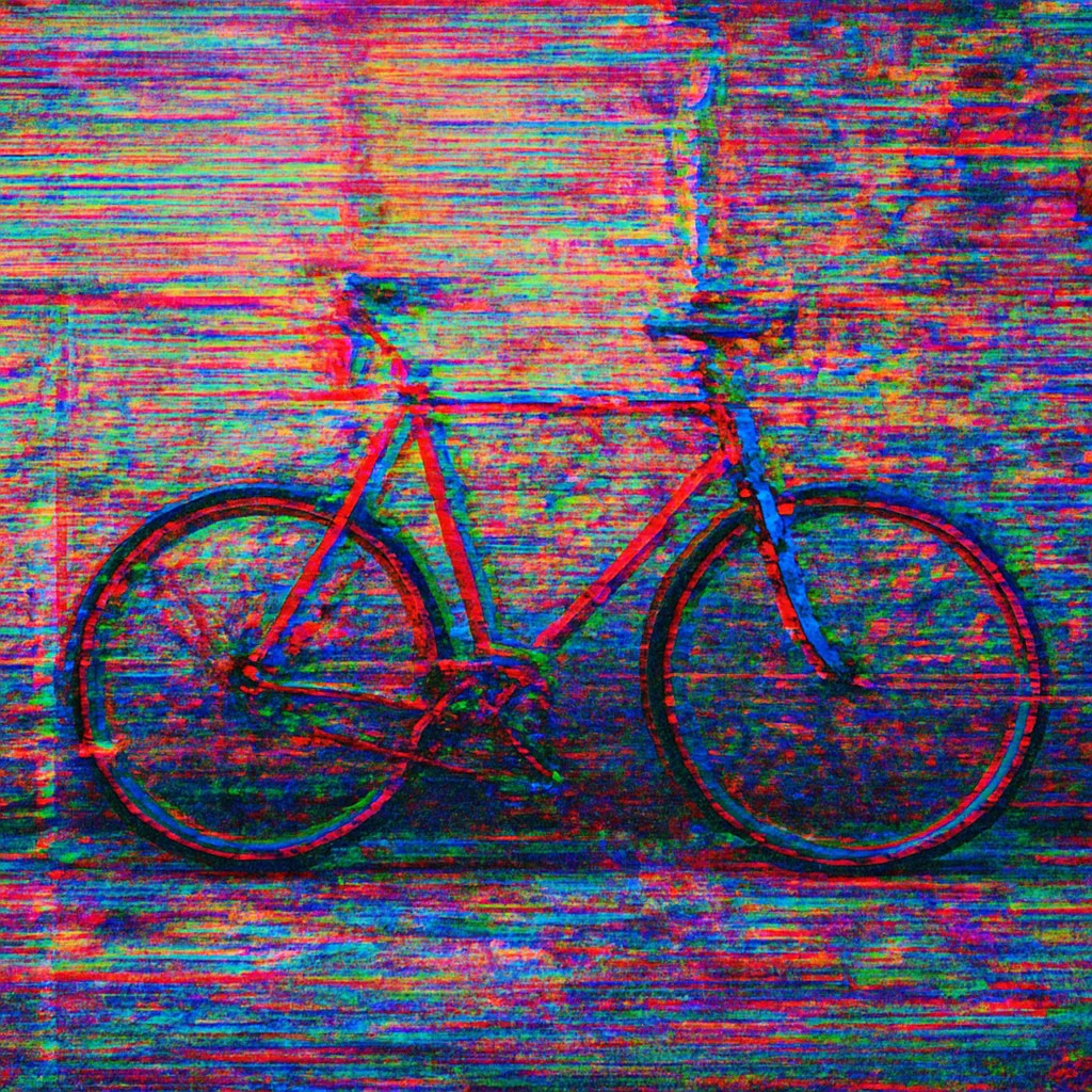 bicyle resting against a wall