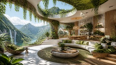 sweeping panoramic landscape with a dramatic sky