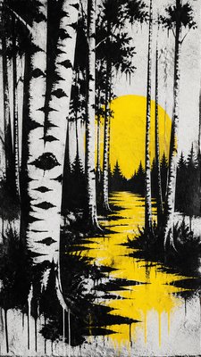 a serene birch forest in soft morning light, no people, no text