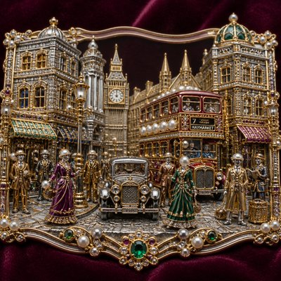 urban street with city activity — jewelry-art Art Style