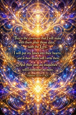 “This is the covenant that I will make with them after those days, saith the Lord, I will put my laws into their hearts, and in their minds will I write them; And their sins and iniquities will I remember no more.” (Hebrews 10:16-17, KJV)

