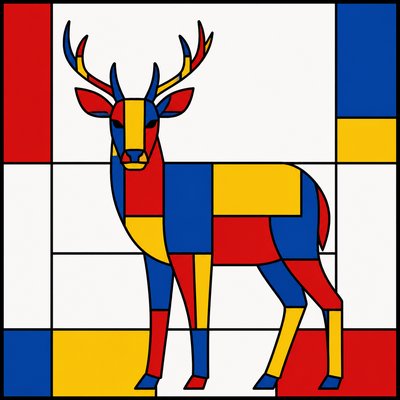 animal standing in natural pose — Primary Colors Art Style