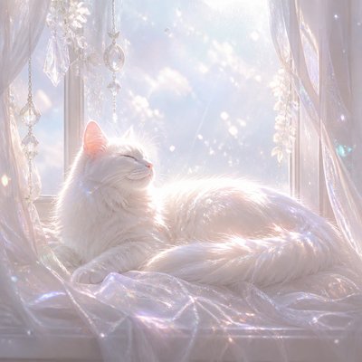 a cat lounging in a sunlit window