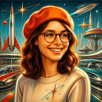 Retro Futurism Sci-Fi Art Style Transfer Example