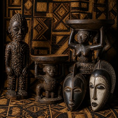 still life with everyday objects — Congolese Art Style