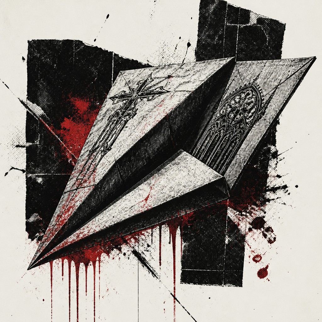 a paper plane, clean minimal composition on a plain background, no text
