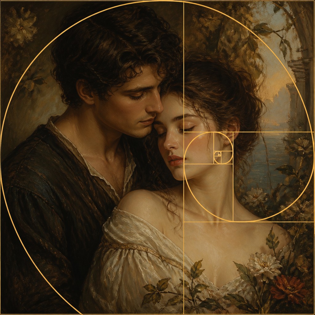 portrait of two people together — Golden Ratio Art Style