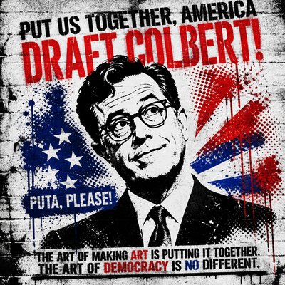 a political poster with a man in a suit and tie