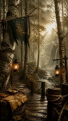 a serene birch forest in soft morning light, no people, no text