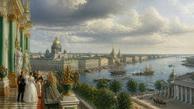 sweeping panoramic landscape with a dramatic sky