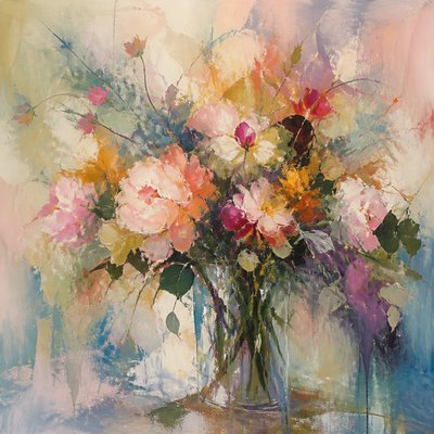 bouquet of flowers in a glass vase