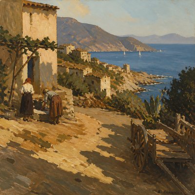 wide landscape with natural scenery — Macchiaioli Art Style