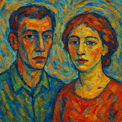 portrait of two people together