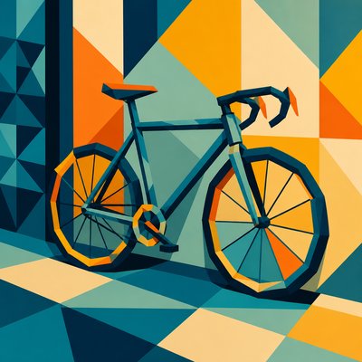 bicyle resting against a wall
