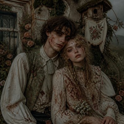 portrait of two people together — Dark Cottagecore Aesthetic