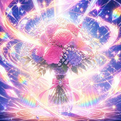 bouquet of flowers in a glass vase