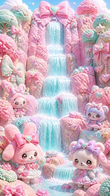 towering waterfall cascading down a cliff