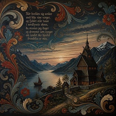 wide landscape with natural scenery — Norwegian Art Style