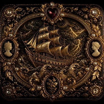 sailing ship on a stormy sea