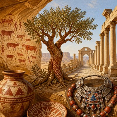 a tree in nature — Algerian Art Style