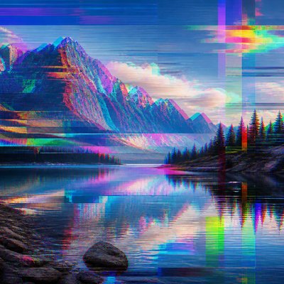 serene landscape with mountains and water