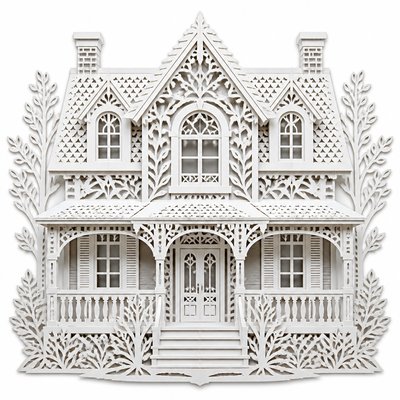 house with front view — Papercutting Art Style