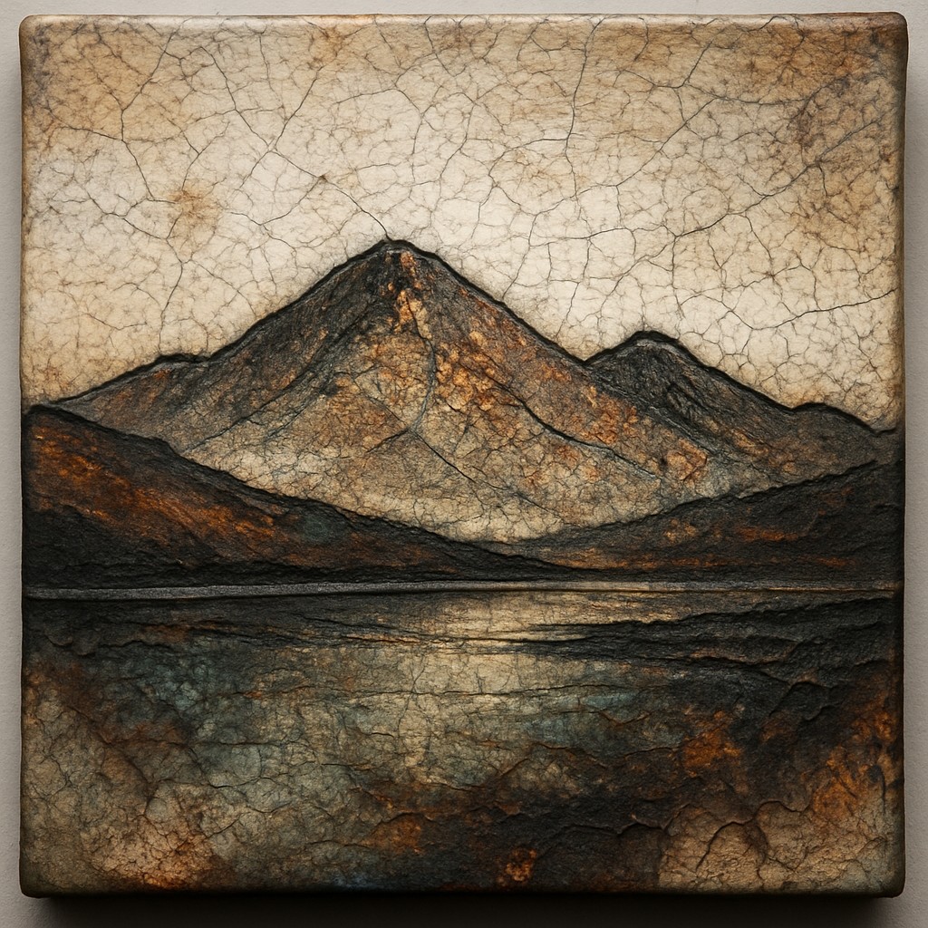 serene landscape with mountains and water