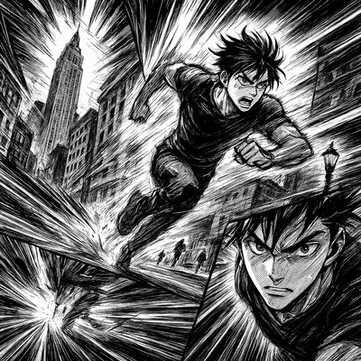 Sports Manga Art Style Style Transfer Example