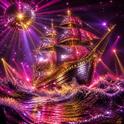 sailing ship on a stormy sea