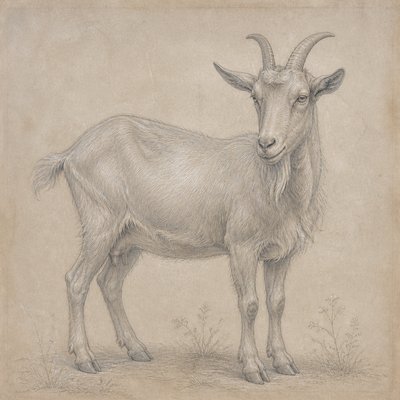 animal standing in natural pose — Silverpoint Drawing Style