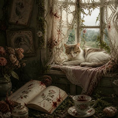 a cat lounging in a sunlit window