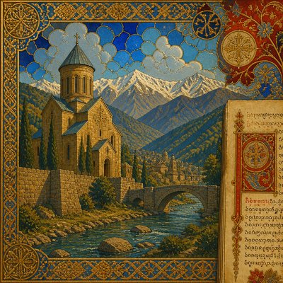 wide landscape with natural scenery — Georgian Art Style