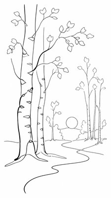 a serene birch forest in soft morning light, no people, no text