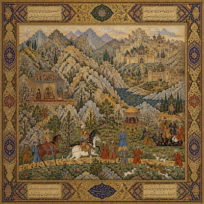 wide landscape with natural scenery — Tabriz Art Style