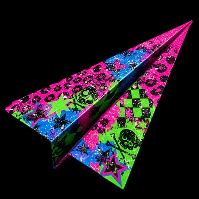 a paper plane, clean minimal composition on a plain background, no text