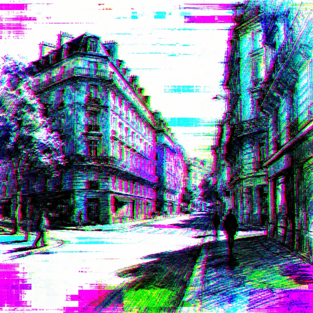 Digital Glitch Modern Art Style Style Transfer Example