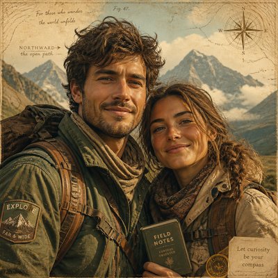 portrait of two people together — Adventurecore Aesthetic