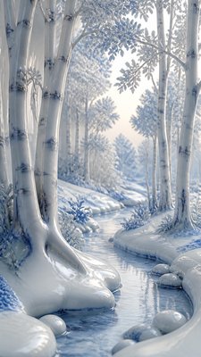 a serene birch forest in soft morning light, no people, no text