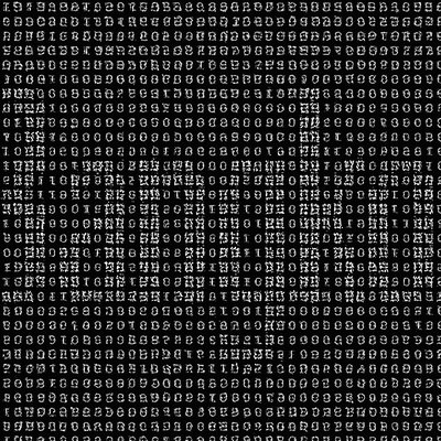 a black and white image of a face made up of numbers