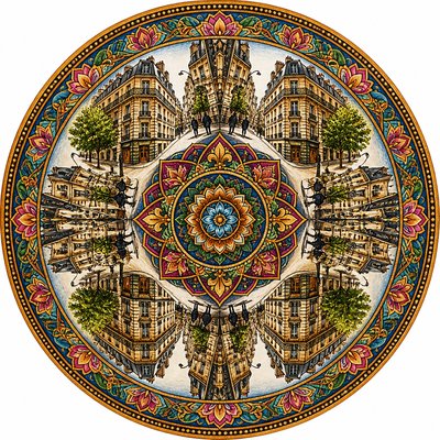 Mandala Art Style Style Transfer Example