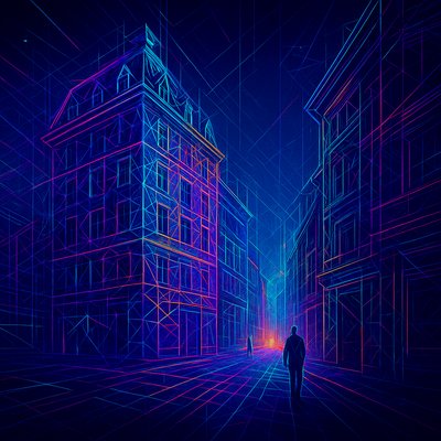 Digital Geometric Art Style Transfer Example